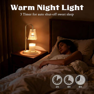 Candle Warmer Lamp With Programmable Timer Goldtone