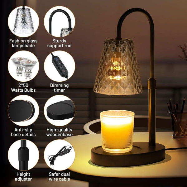 Candle Warmer Lamp Halogen Powered Adjustable Timer