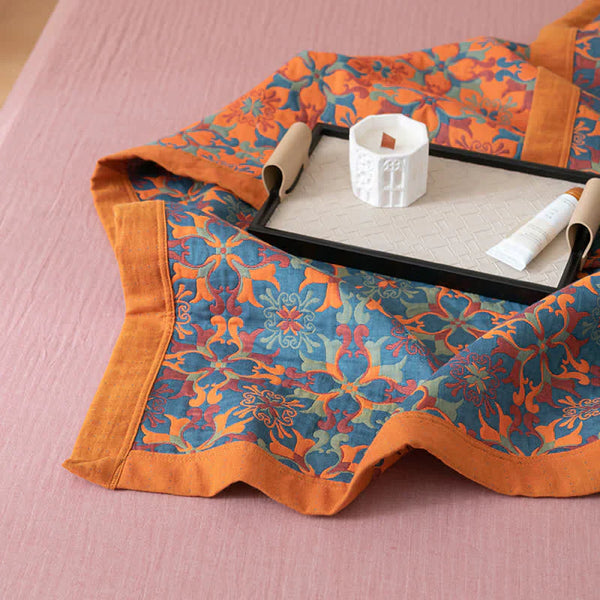 Cotton Bed Quilt – Quilora – Blue Reversible Blanket – Organic Winter Bedding
