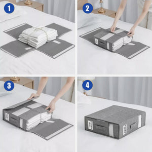 Bed Sheet Organizer - Storix - Foldable Storage Solution - Space-Saving Linen Storage