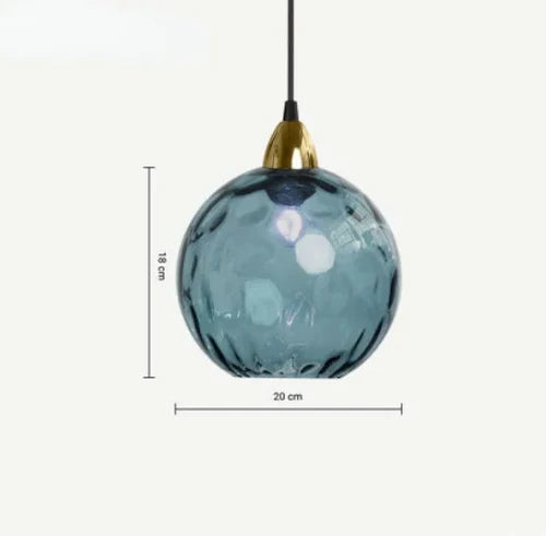 Glass Pendant Light - Luminex - Globe Design Lamp - Warm Ambient Lighting