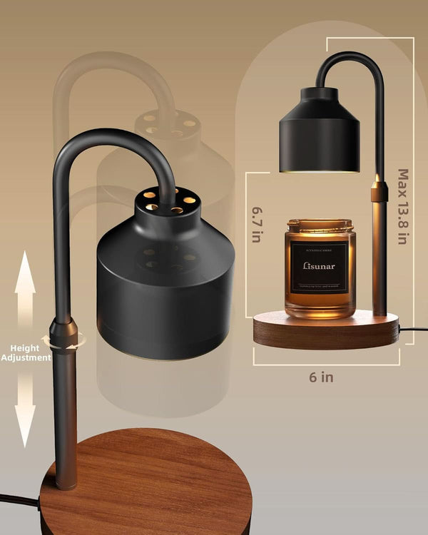Black Electric Candle Warmer Lamp Programmable Timer