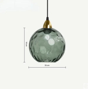 Glass Pendant Light - Luminex - Globe Design Lamp - Warm Ambient Lighting