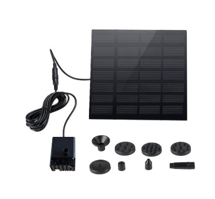 Solar Floating Fountain Pump | 4 Interchangeable Nozzles | Wireless Waterproof Garden Pond & Bird Bath Fountain — No Battery Required