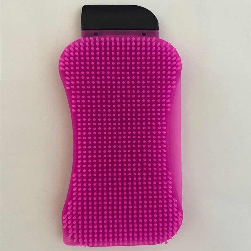 3-in-1 Silicone Sponge Scrubber, Scraper & Squeegee Cleaning Brush — Antibacterial Eco-Friendly Dish Washing Tool for Kitchen, Countertops & Sinks