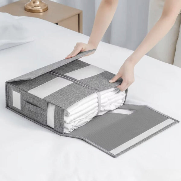 Bed Sheet Organizer - Storix - Foldable Storage Solution - Space-Saving Linen Storage