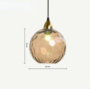 Glass Pendant Light - Luminex - Globe Design Lamp - Warm Ambient Lighting