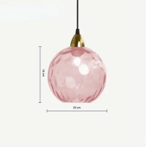 Glass Pendant Light - Luminex - Globe Design Lamp - Warm Ambient Lighting