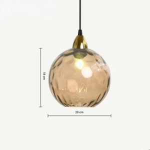Glass Pendant Light - Luminex - Globe Design Lamp - Warm Ambient Lighting