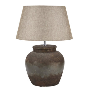 Terra Relic | Hand-Painted Aged Stone Ceramic Table Lamp