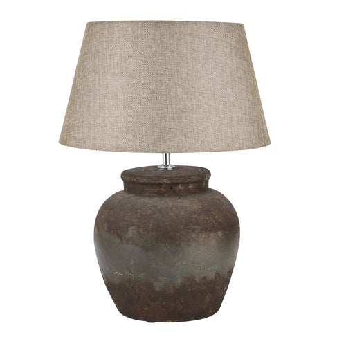 Terra Relic | Hand-Painted Aged Stone Ceramic Table Lamp
