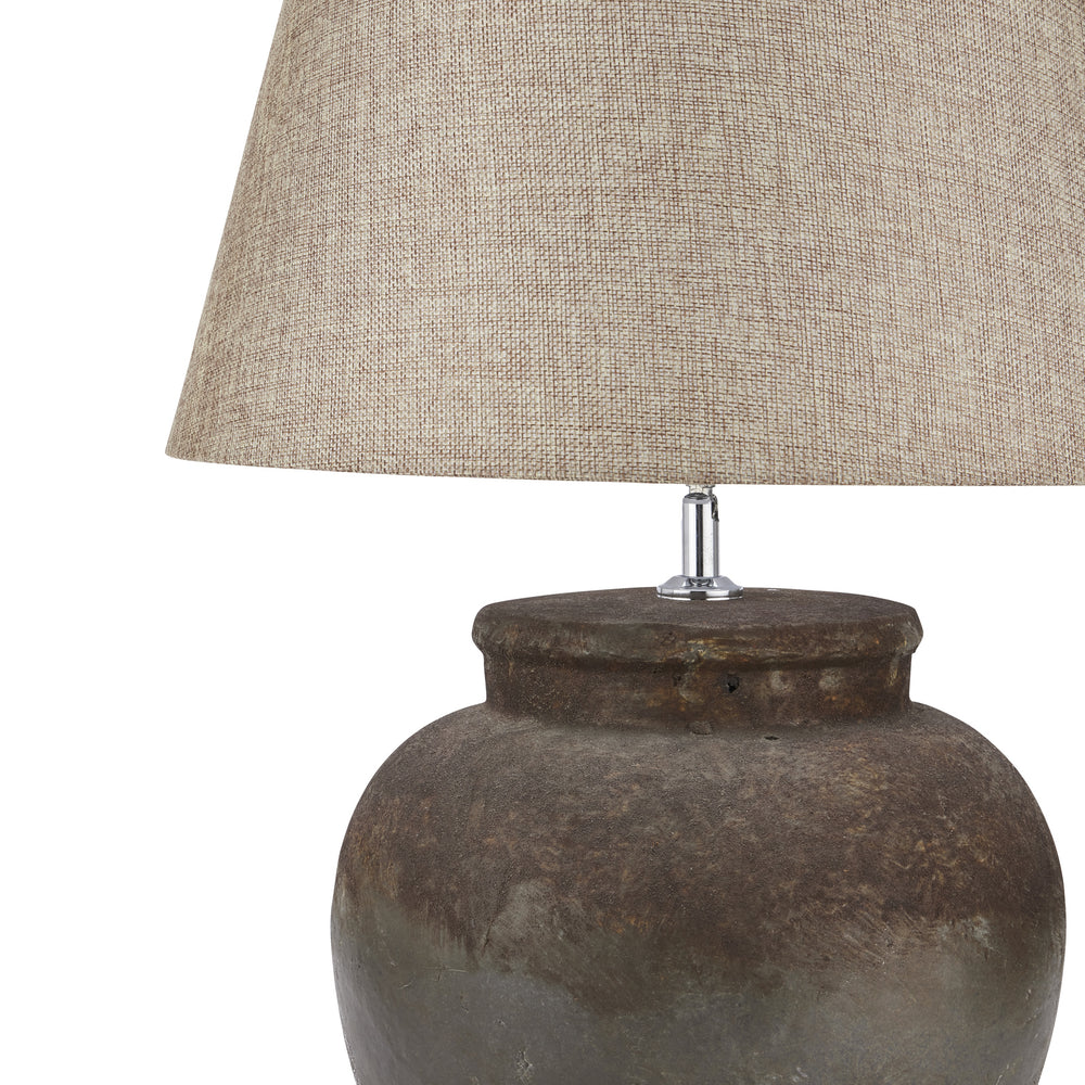 Terra Relic | Hand-Painted Aged Stone Ceramic Table Lamp