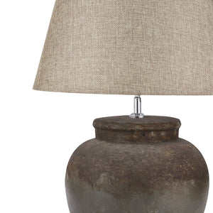 Terra Relic | Hand-Painted Aged Stone Ceramic Table Lamp
