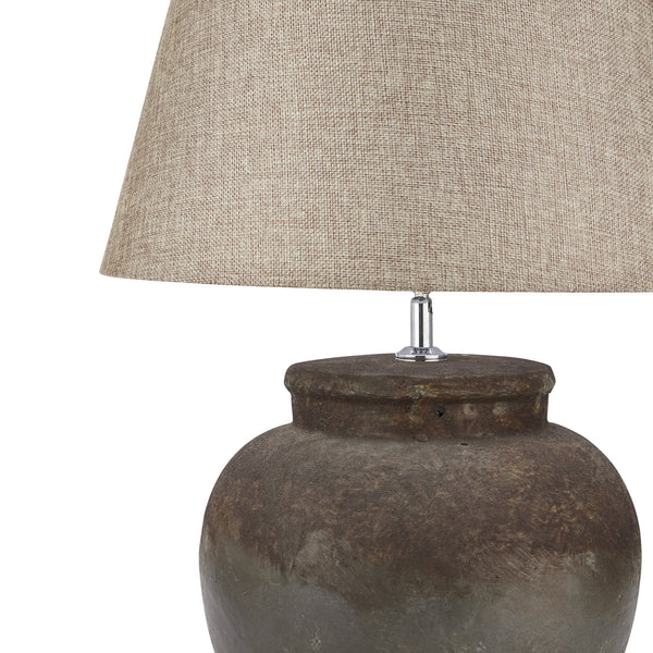 Terra Relic | Hand-Painted Aged Stone Ceramic Table Lamp