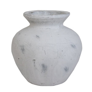 Elara Stone | Large Antique White Ceramic Vase