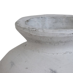 Elara Stone | Large Antique White Ceramic Vase