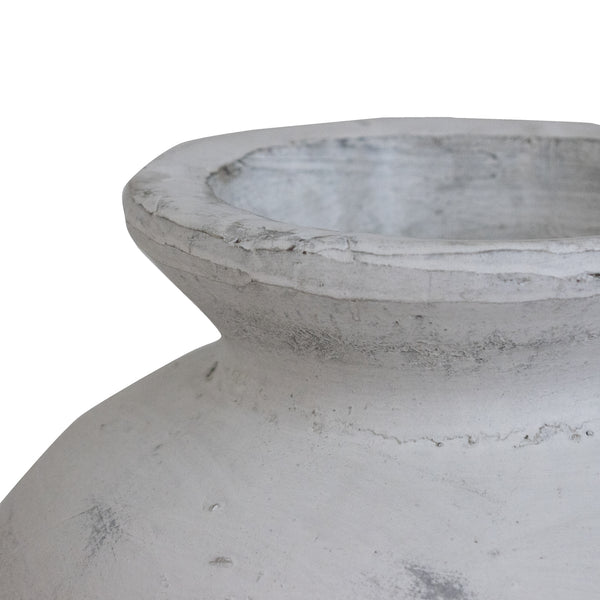 Elara Stone | Large Antique White Ceramic Vase