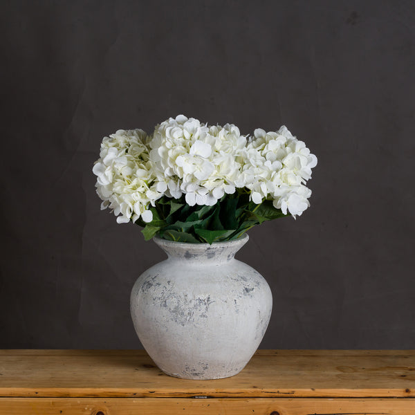 Elara Stone | Large Antique White Ceramic Vase