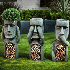 Verdura | Solar Garden Figurine — Decorative Flowerpot Resin Statue with Night Glow