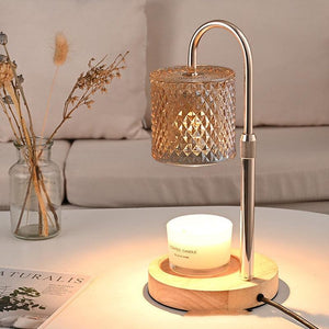 Solid Wood Candle Warmer Lamp — Champagne Gold Finish with Timer | Wax Melt Warmer