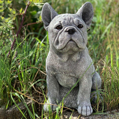 Resin Sitting Dog Garden Ornament | Pastoral Animal Statue for Home & Outdoor Décor