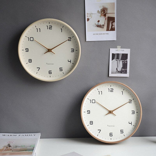 Wooden Wall Clock - TimberLux - Modern Nordic Design - Silent Timekeeping