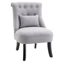 Accent Chair | Linen Fabric Upholstery | Retro Style Grey / Charcoal