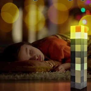 LumaForge Game Torch Lamp – USB Rechargeable LED Night Light for Kids Bedroom & Table Décor