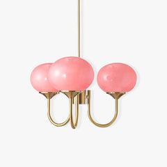 Ceiling Light - Lumina - Modern Pink Glass Chandelier - Elegant Home Decor