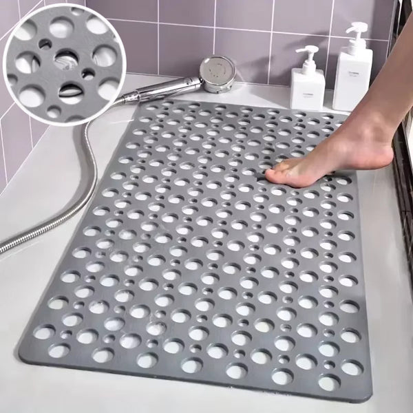 Bathroom Non-Slip Mat – AquaGrip - Anti-Mould Suction Grip Bath Mat for Secure Showers