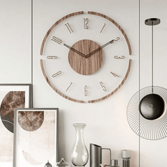 Nordix | Minimalist Scandinavian Wall Clock — Silent Quartz Natural Wood Design