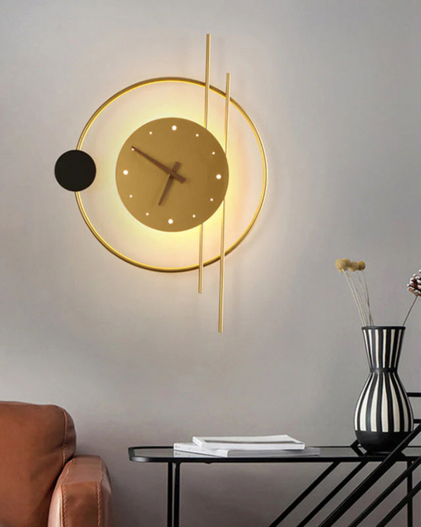 Wall Clock Light - Solvra - Modern LED Design - Decorative Timepiece Lamp