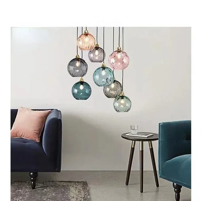 Glass Pendant Light - Luminex - Globe Design Lamp - Warm Ambient Lighting