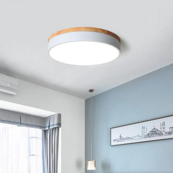 Ceiling Light Fixture - Naturen - Scandinavian LED Style - Wooden Flush Mount