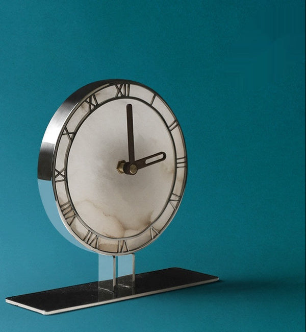 Jade Stone Desk Clock Ornament UK — Nordic Style Luxury Decor