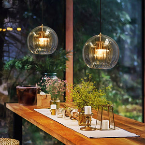 Glass Pendant Light – Halvix – Modern Ceiling Fixture – Elegant Room Lighting