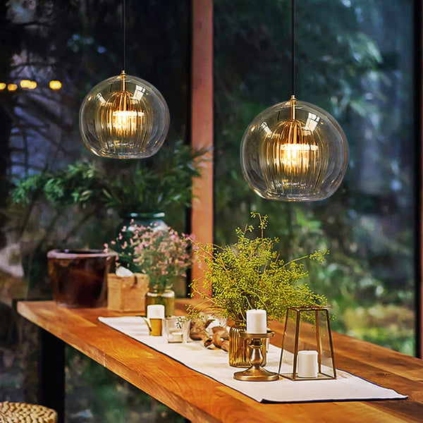 Glass Pendant Light – Halvix – Modern Ceiling Fixture – Elegant Room Lighting