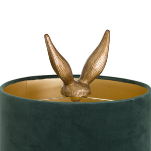 Gilded Hare | Antique Gold Table Lamp with Green Velvet Shade