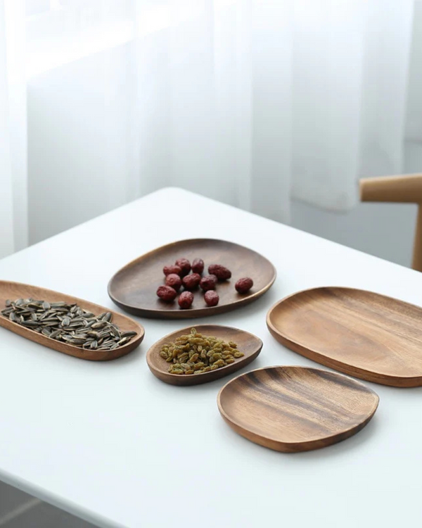 Wooden Serving Tray - Jardena - Rustic Platter Set - Natural Kitchen Decor