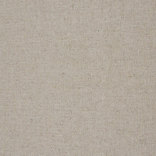 Squat White Beaded Ceramic Lamp with Linen Shade | Coastal Boho