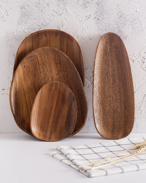 Wooden Serving Tray - Jardena - Rustic Platter Set - Natural Kitchen Decor