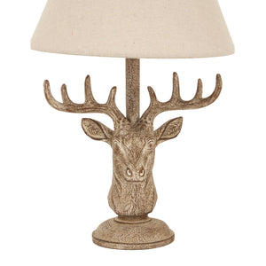 Highland Stag | Stonewashed Table Lamp with Linen Shade