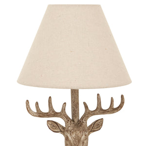 Highland Stag | Stonewashed Table Lamp with Linen Shade