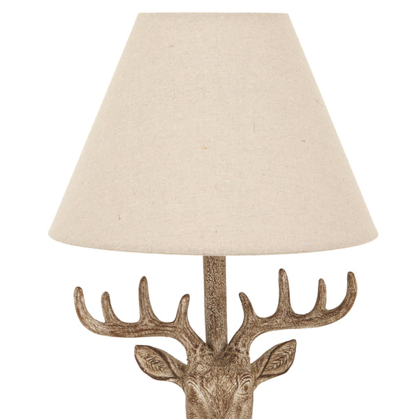 Highland Stag | Stonewashed Table Lamp with Linen Shade