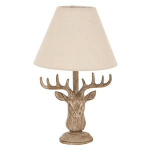 Highland Stag | Stonewashed Table Lamp with Linen Shade