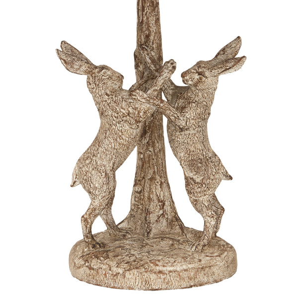 Hare's Dance | Stonewashed Table Lamp with Linen Shade