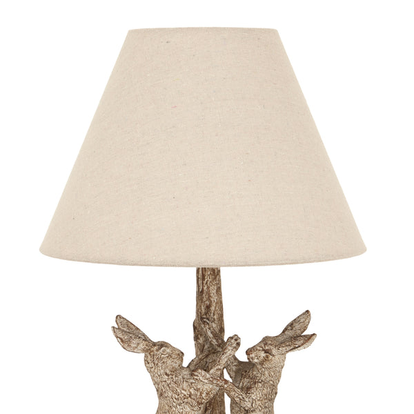Hare's Dance | Stonewashed Table Lamp with Linen Shade