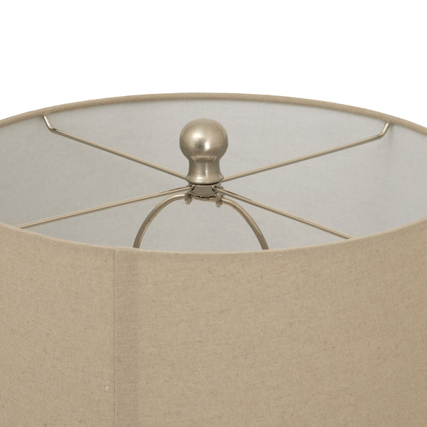 Loom & Shadow | Twill Weave Ceramic Table Lamp with Linen Shade