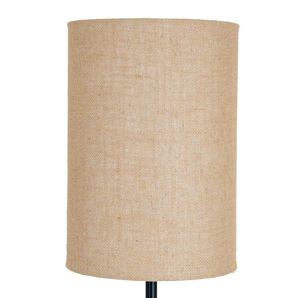 Cannon Noir | Black Floor Lamp with Hessian Shade