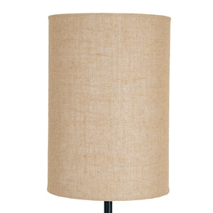Cannon Noir | Black Floor Lamp with Hessian Shade